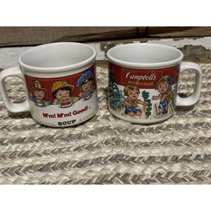 Vintage Campbell's Soup Kids M'm! M'm! Good! Ceramic Coffee‎ Mugs, Set of 2